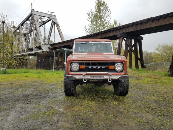 66-77 Ford Bronco TrailHorse Front Bumper w/ License Plate Holder